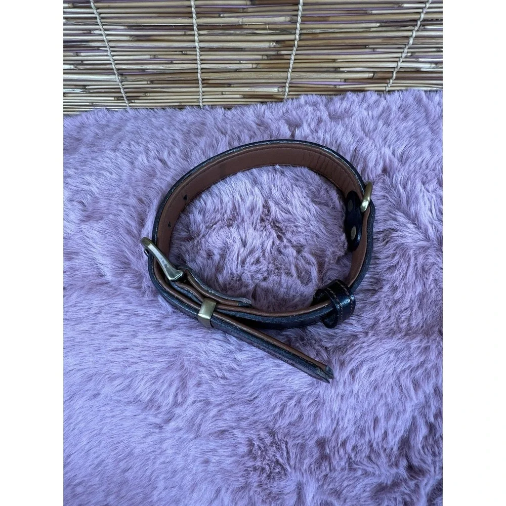 Dog Collar For Medium Dogs, Classic Adjustable With Brass Metal Buckle 13.38-19